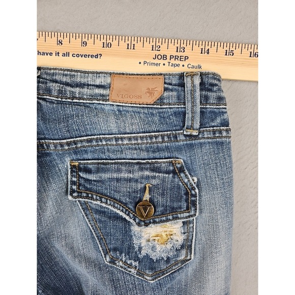 Vigoss Jeans Women 29x31 Boot Cut Low Rise Stretch Distressed Flap Pockets - Picture 8 of 9